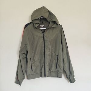 Forever 21 Full Zip Hooded Wind Breaker Jacket in Olive Green size Small